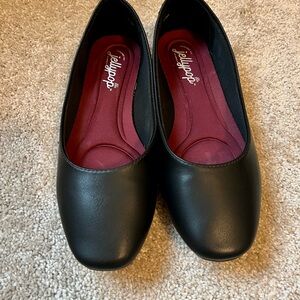 Jellypop Black Flats with Burgundy Insole
